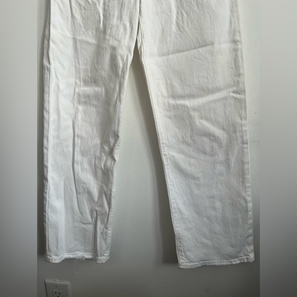 Levi’s Premium High Rise Ribcage Straight Leg Ankle Denim Jeans White US 26 - Picture 5 of 11